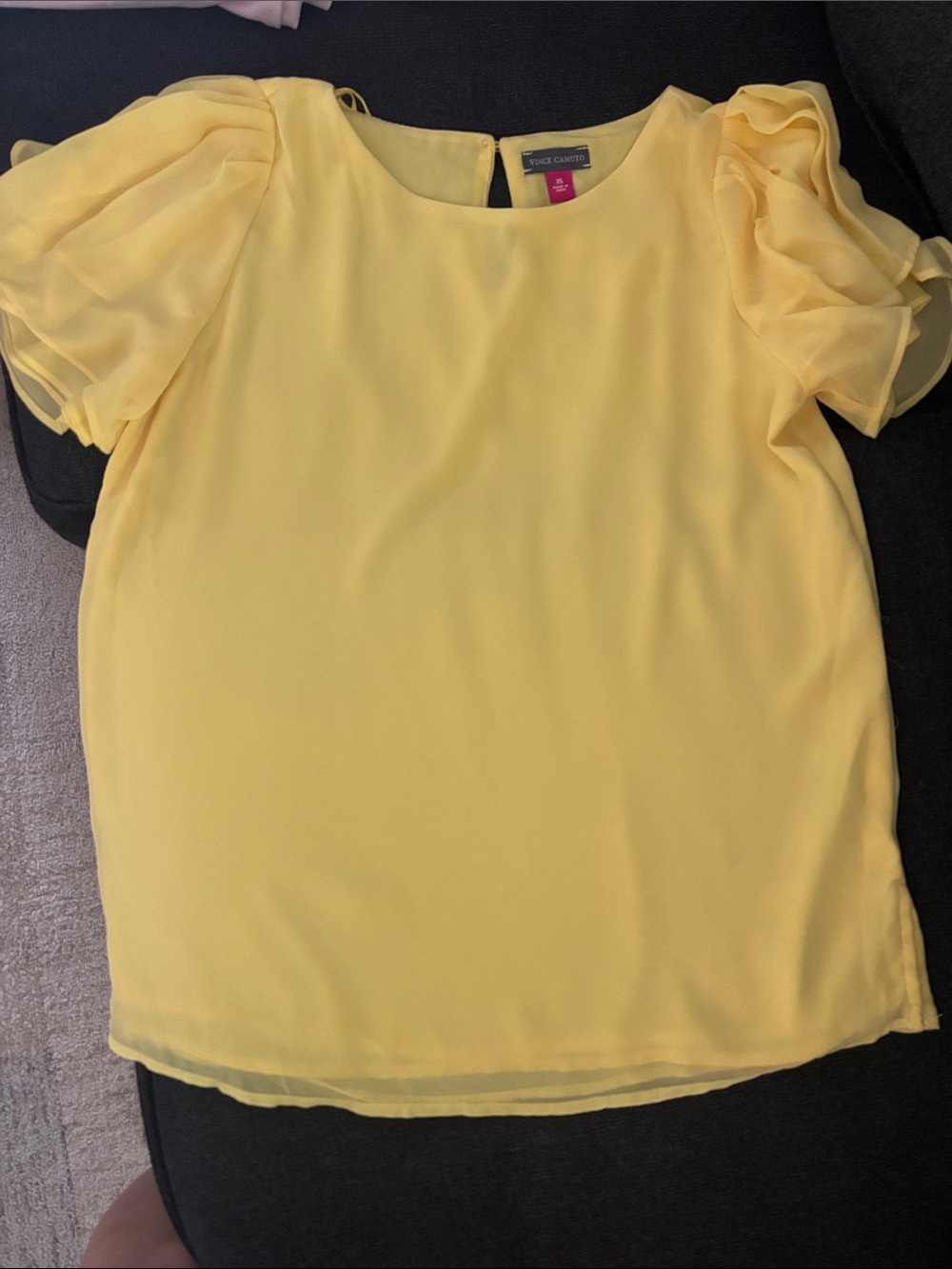 Vince Camuto Bright Yellow Puff-Sleeve Blouse